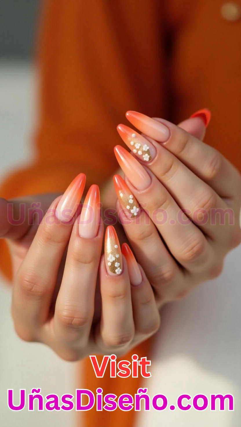 14. Unas Ombre Naranjas 4