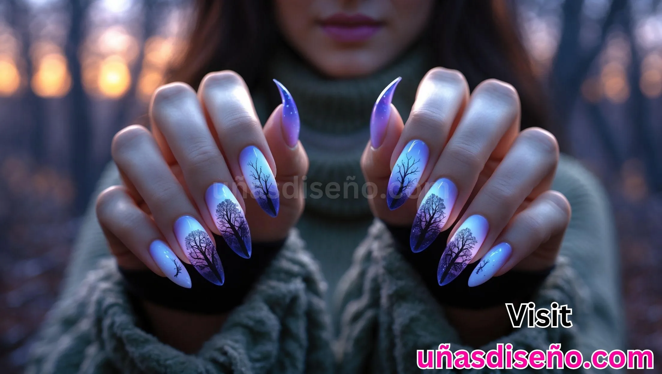 39 Unas de silueta de arbol 3