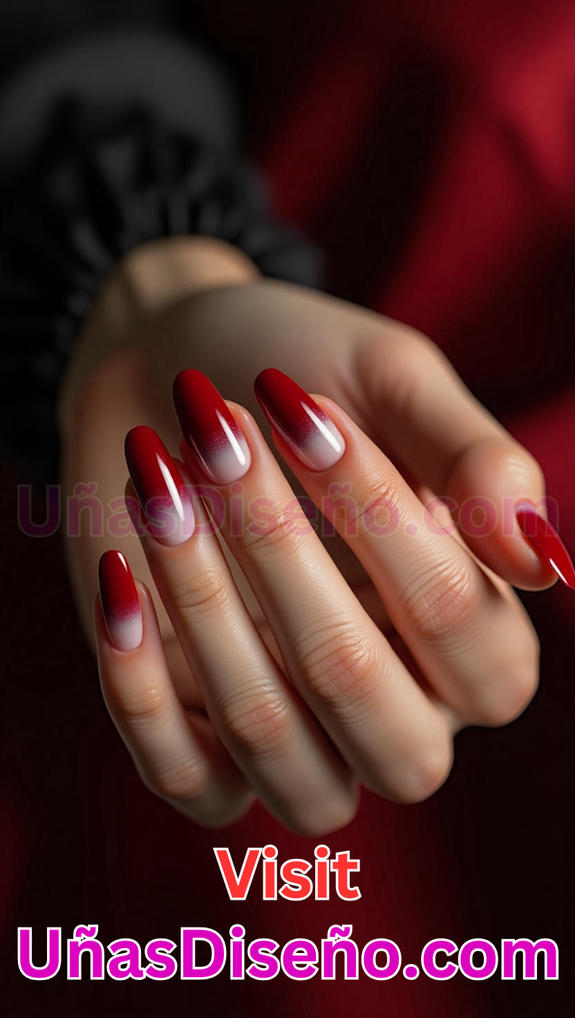 7. Unas Ombre Rojas 3