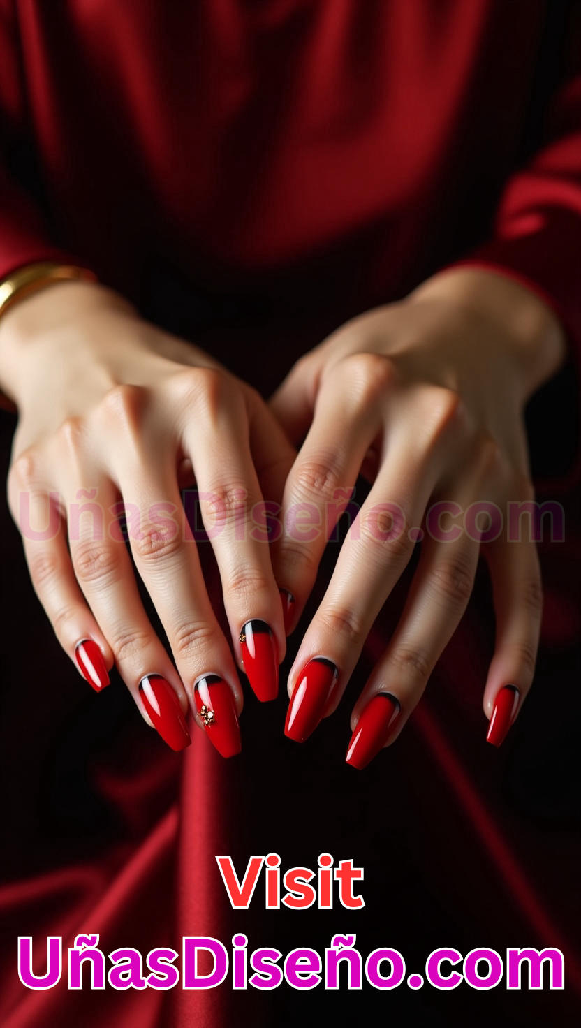 7. Unas Ombre Rojas 4