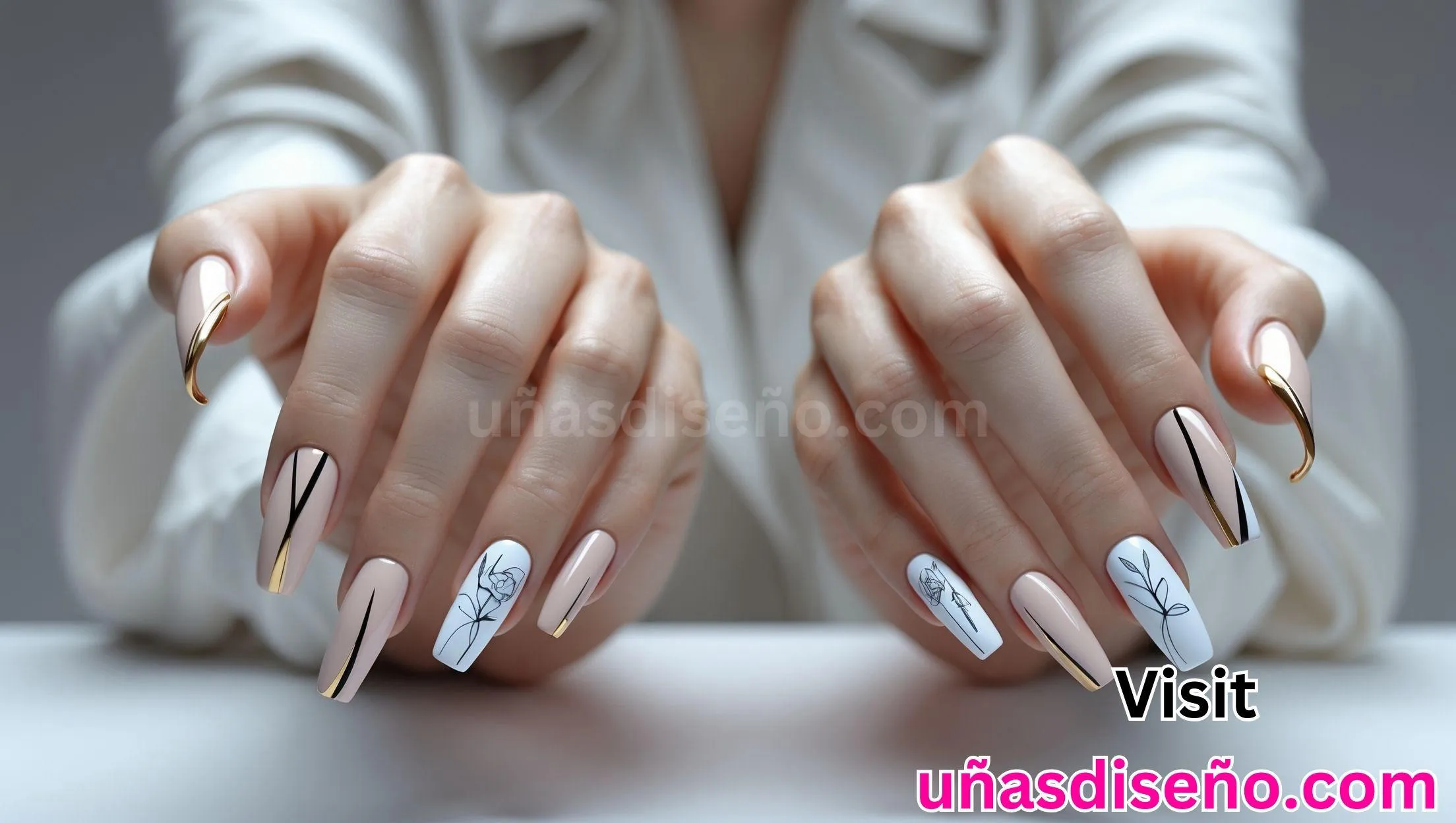 72 Unas con arte de una sola linea 3