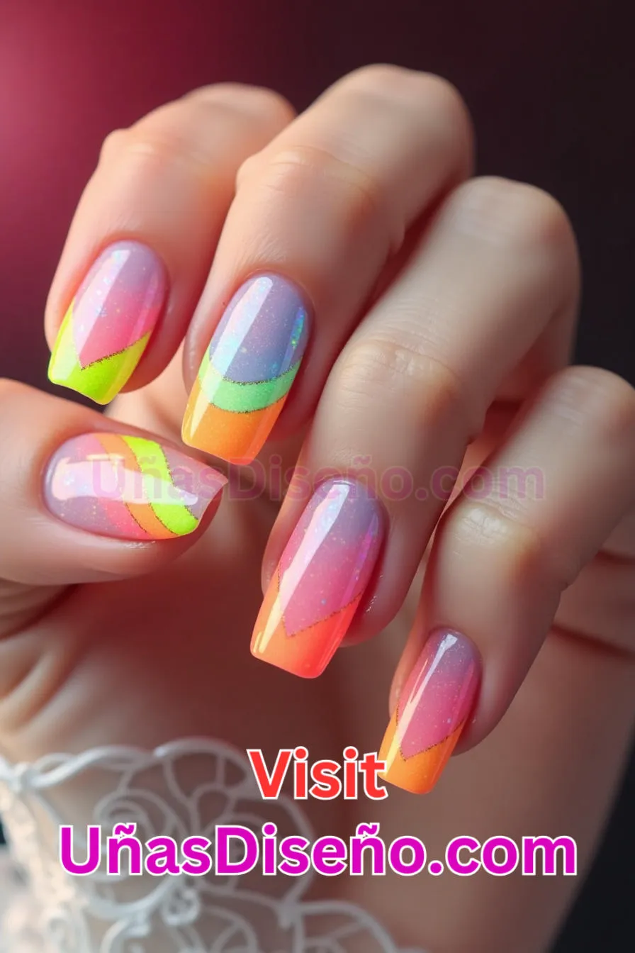 1 Uñas de neón con punta francesa invertida - 15 Diseños de uñas de neón de moda para un look atrevido y vibrante 2.jpeg