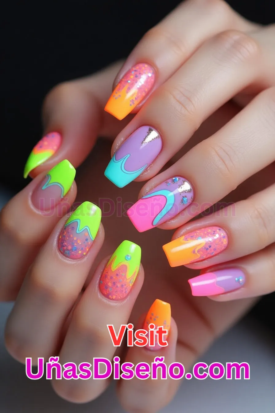 1 Uñas de neón con punta francesa invertida - 15 Diseños de uñas de neón de moda para un look atrevido y vibrante 4.jpeg