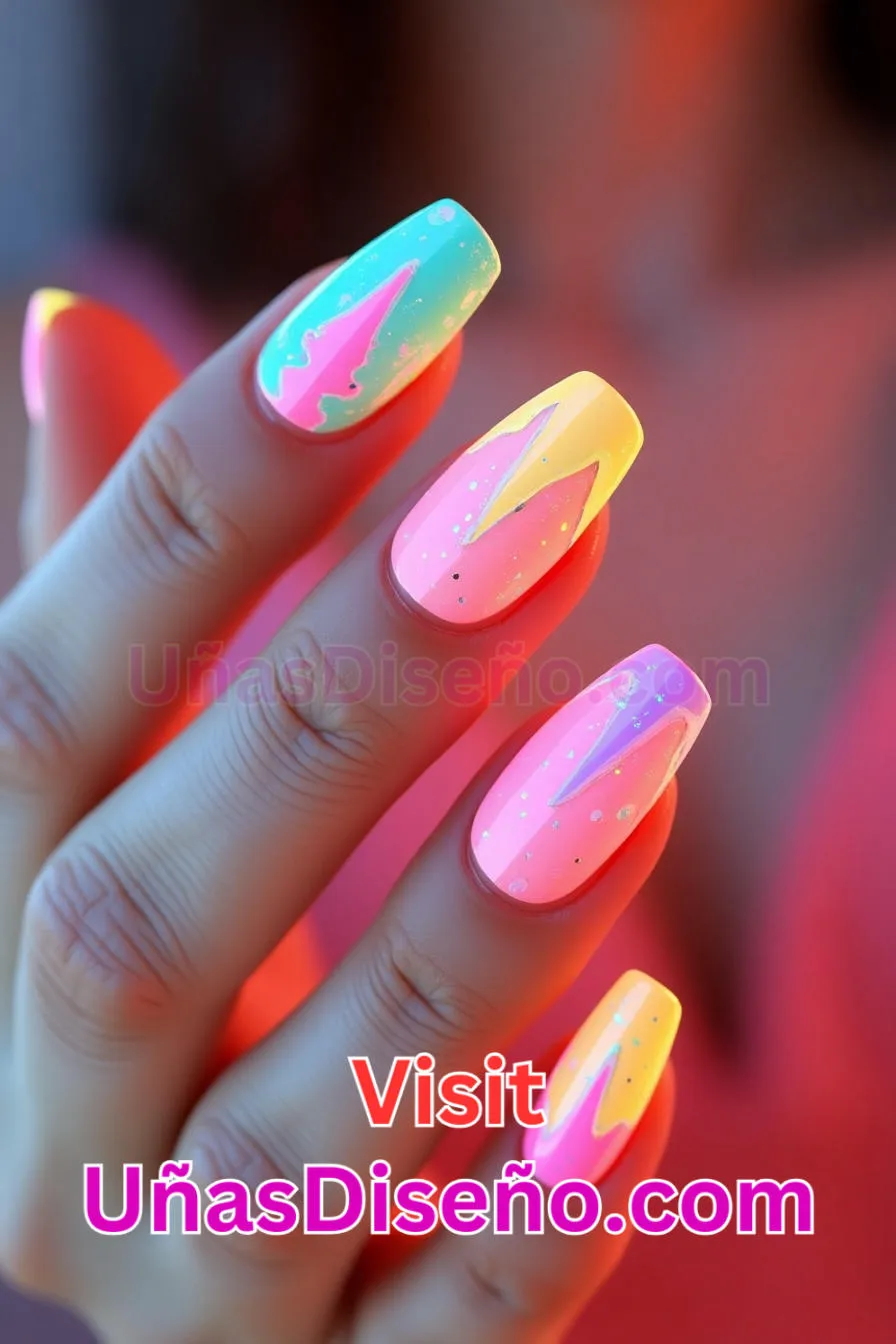 1 Uñas de neón con punta francesa invertida - 15 Diseños de uñas de neón de moda para un look atrevido y vibrante 6.jpeg