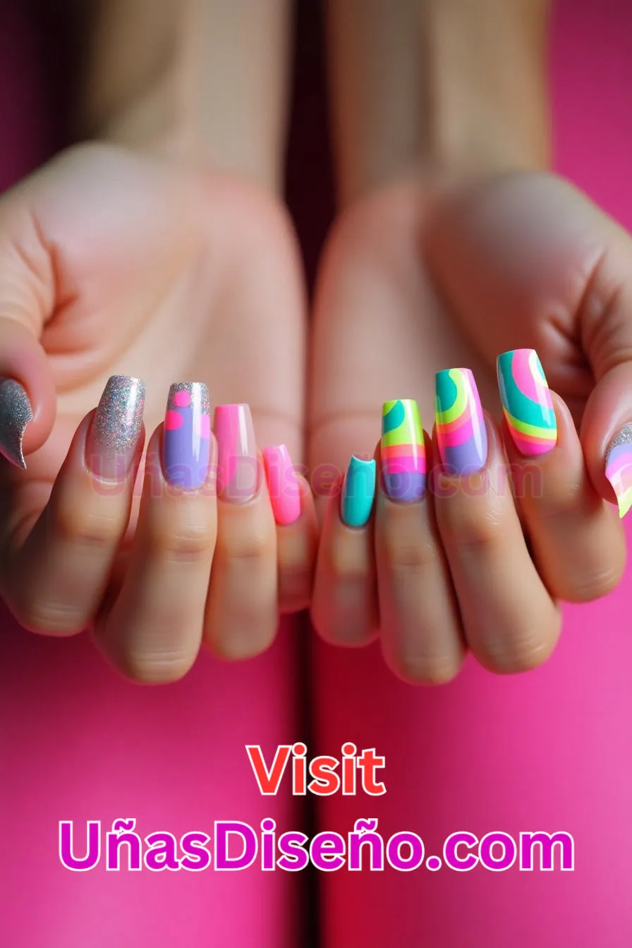 1 Uñas de neón con punta francesa invertida - 15 Diseños de uñas de neón de moda para un look atrevido y vibrante 7.jpeg