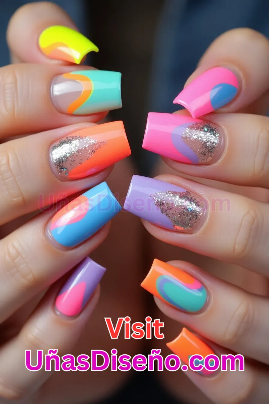 1 Uñas de neón con punta francesa invertida - 15 Diseños de uñas de neón de moda para un look atrevido y vibrante 8.jpeg