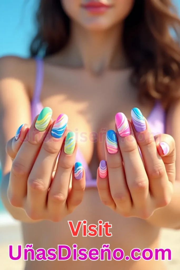 1. Diseño de uñas de verano con olas pastel y toques neón (3).jpeg