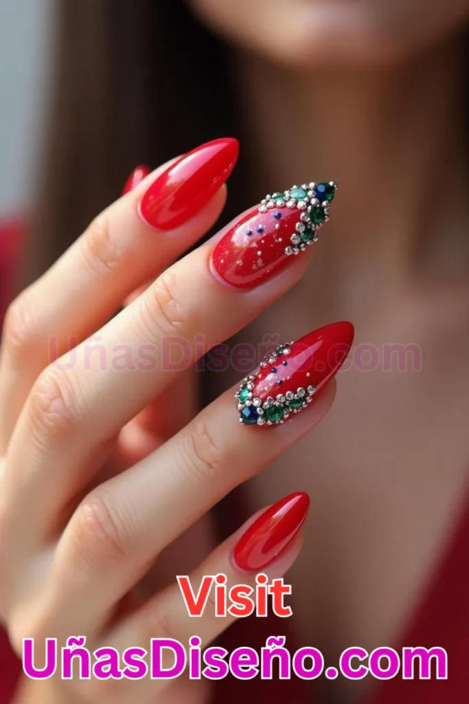 1. Diseños de uñas de rubí rojo almendra radiante - Rojo brillante y resplandeciente con delicadas puntas almendradas (2).jpeg