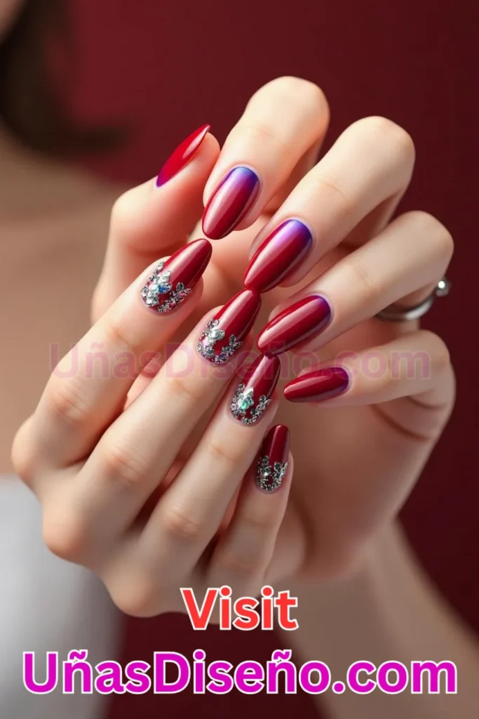 1. Diseños de uñas de rubí rojo almendra radiante - Rojo brillante y resplandeciente con delicadas puntas almendradas (3).jpeg