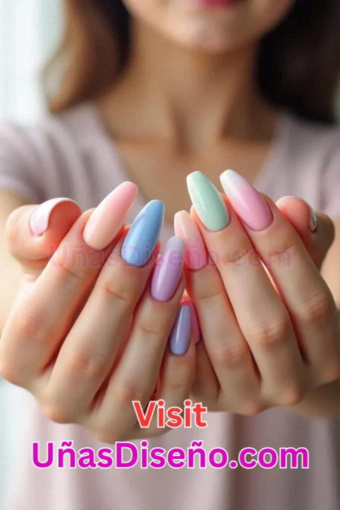 1. Efecto Ombré Pastel - 25 innovadores diseños de uñas semipermanentes para un look elegante y duradero (3).jpeg