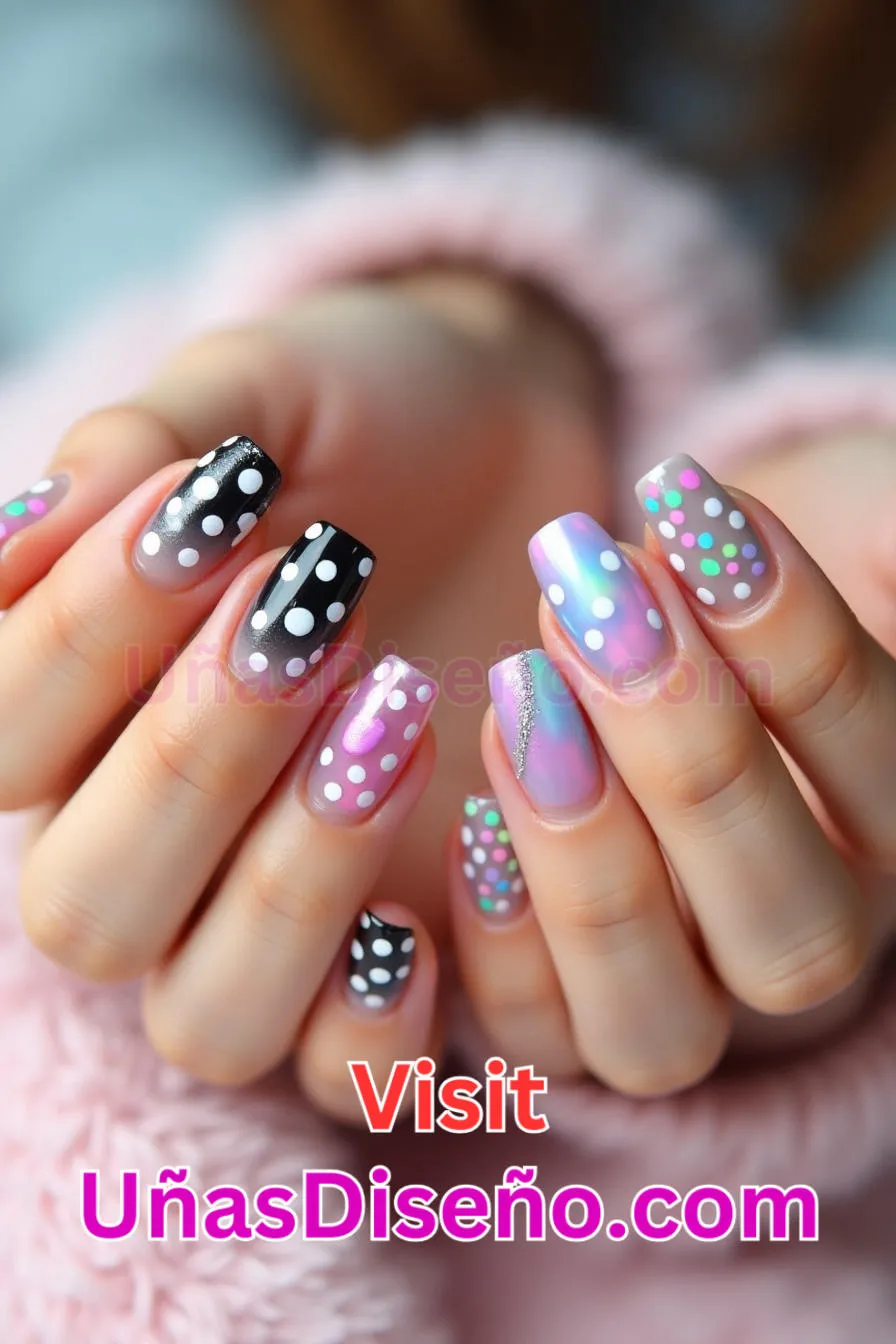 1. Lunares de gelatina - 12 modernos diseños de uñas transparentes con motivos y detalles únicos 2.jpeg