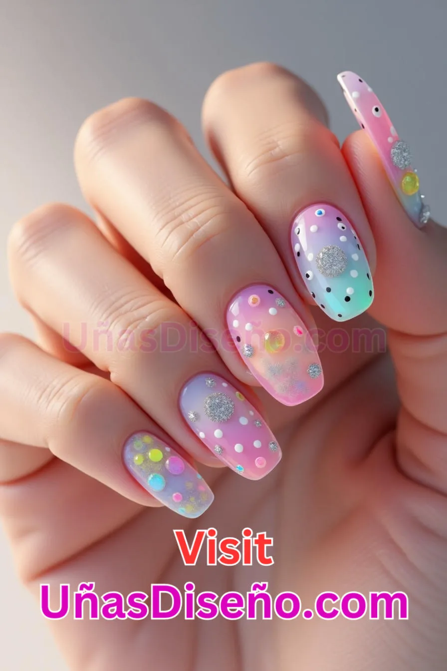 1. Lunares de gelatina - 12 modernos diseños de uñas transparentes con motivos y detalles únicos 4.jpeg