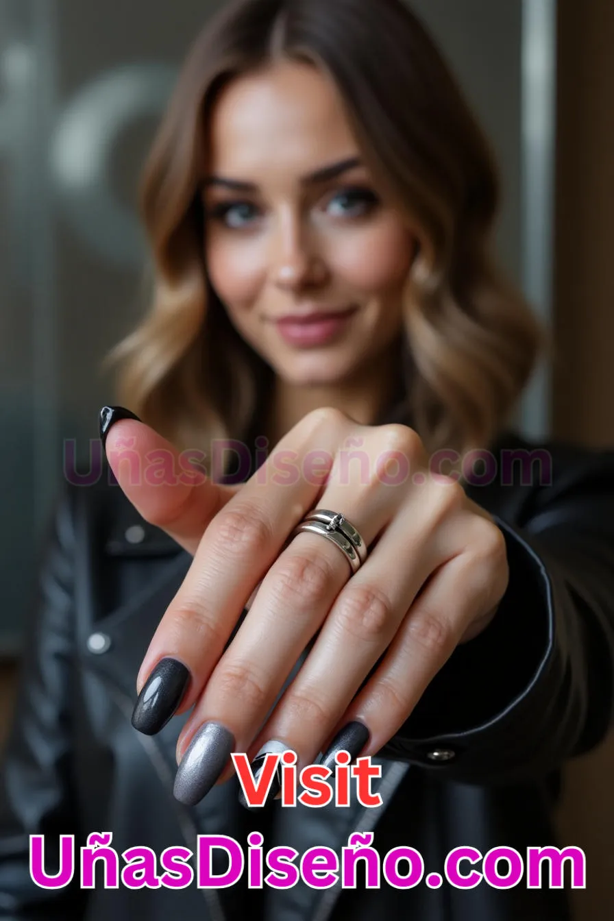 1. Manicura Francesa Inversa en Color Metalizado (1)