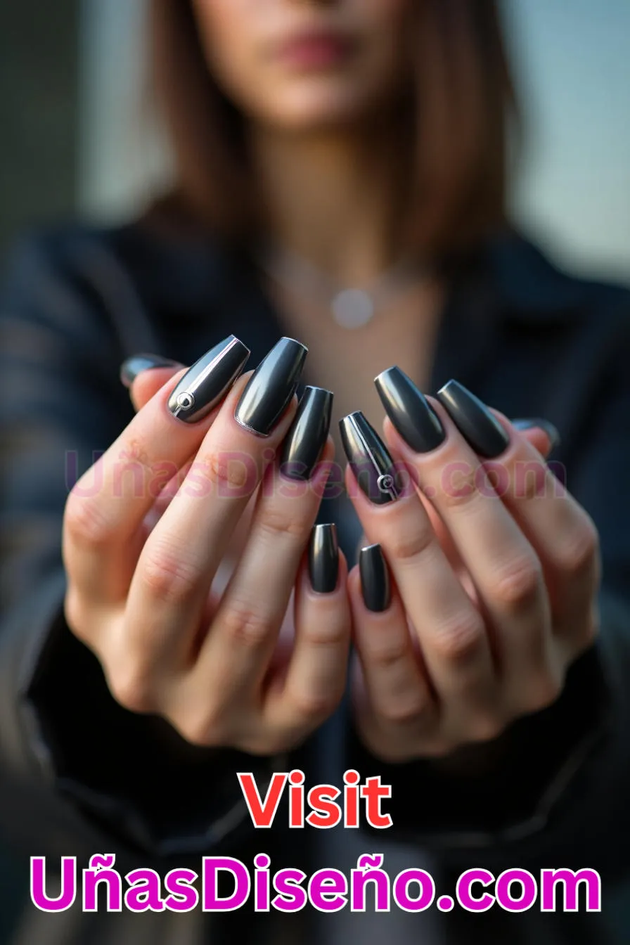 1. Manicura Francesa Inversa en Color Metalizado (4)