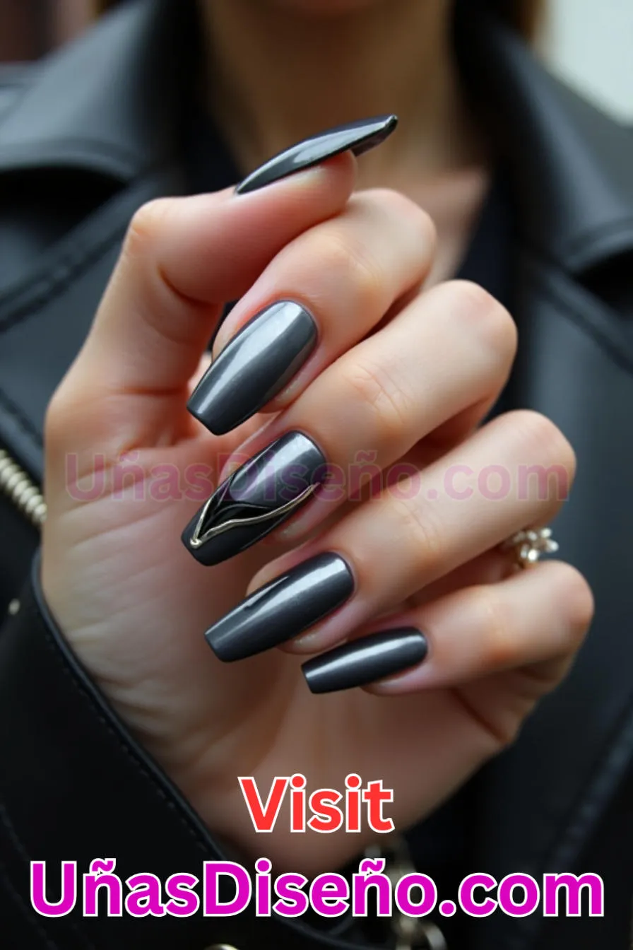 1. Manicura Francesa Inversa en Color Metalizado (6)