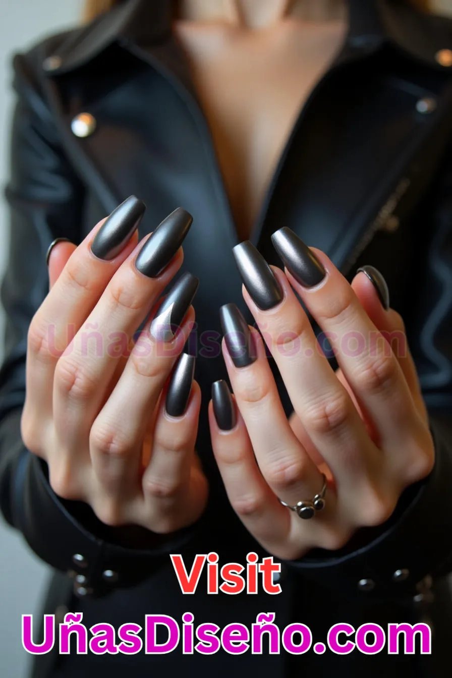 1. Manicura Francesa Inversa en Color Metalizado (7)