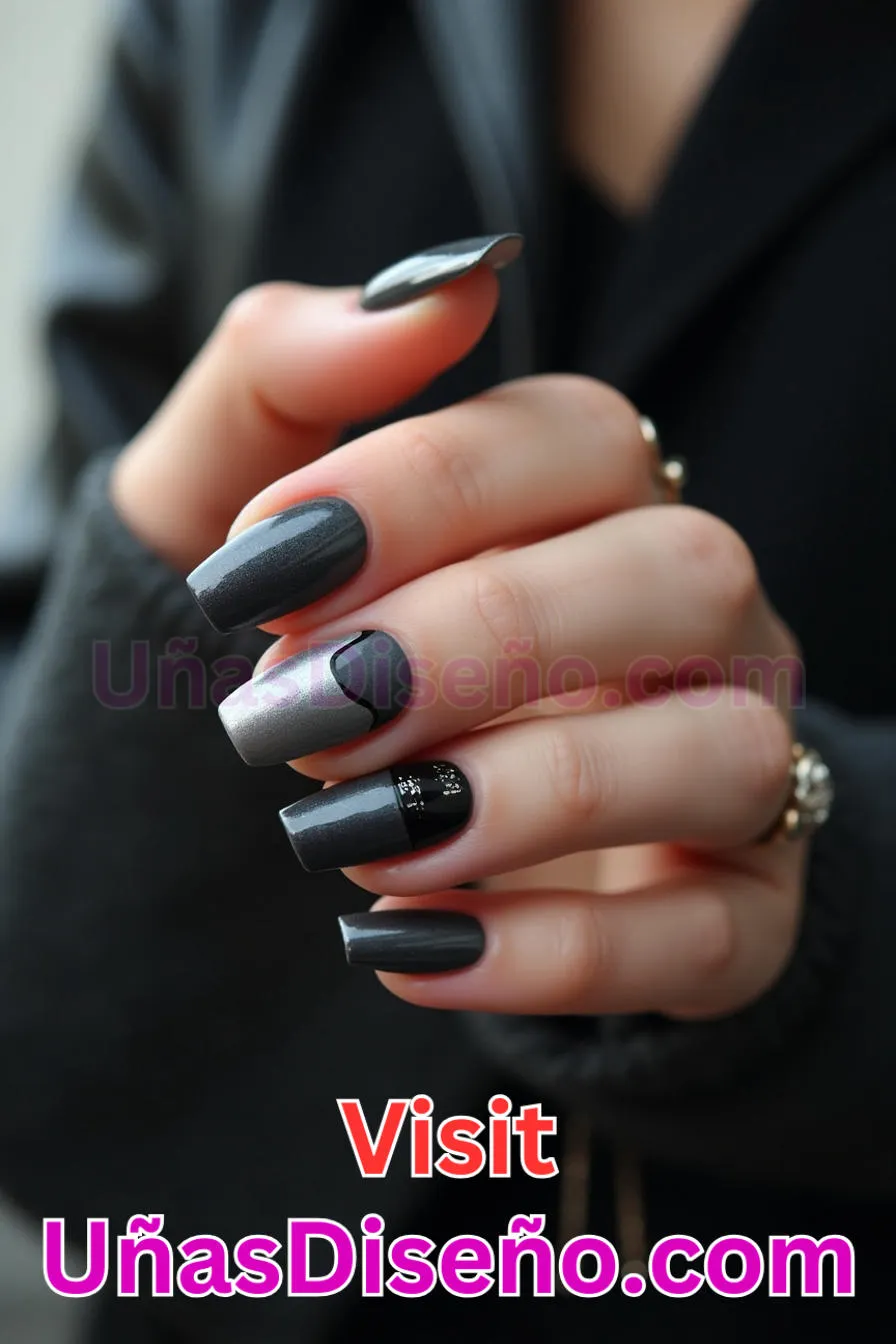 1. Manicura Francesa Inversa en Color Metalizado (9)