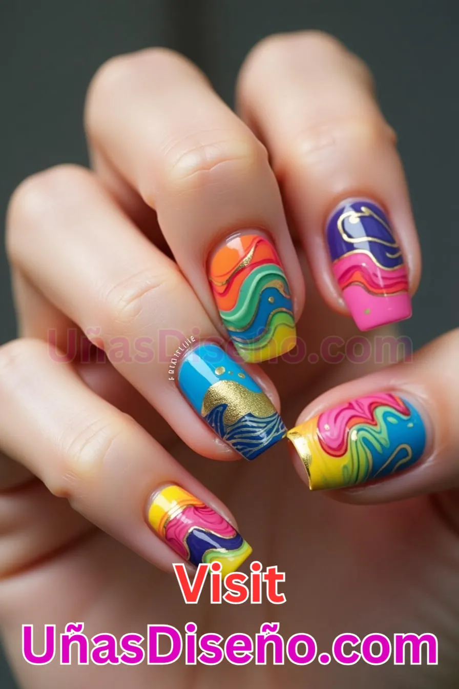 1. Ondas Funky - Los 20 mejores diseños de uñas con purpurina para lucir un look deslumbrante (11).jpeg