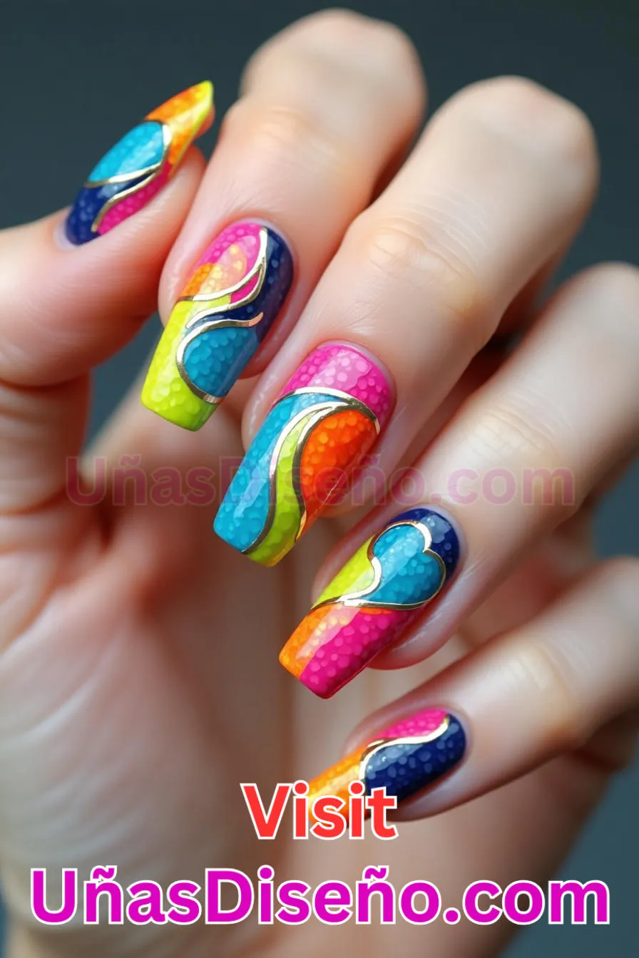 1. Ondas Funky - Los 20 mejores diseños de uñas con purpurina para lucir un look deslumbrante (12).jpeg