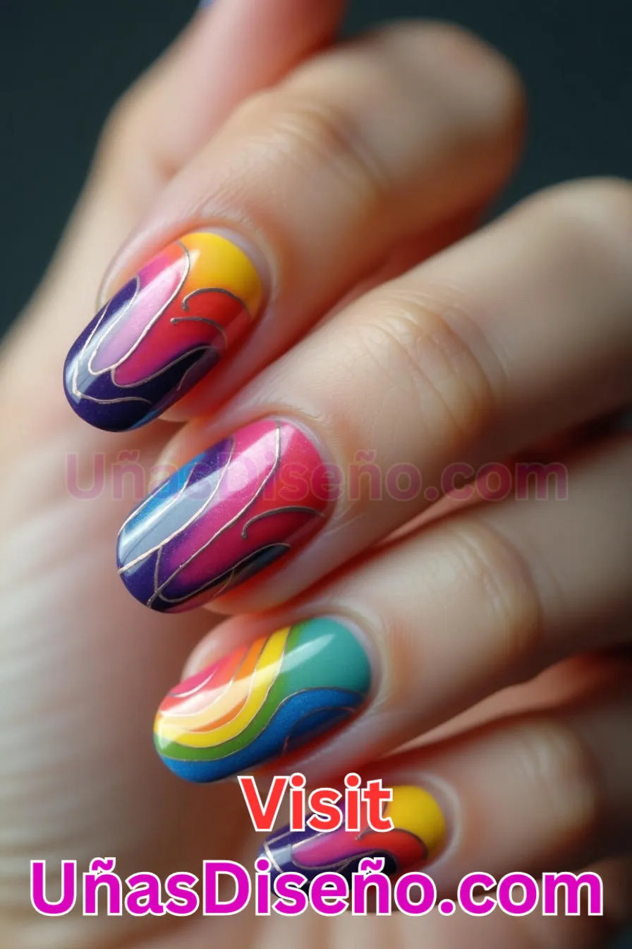 1. Ondas Funky - Los 20 mejores diseños de uñas con purpurina para lucir un look deslumbrante (6).jpeg