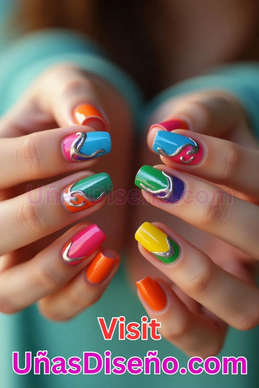 1. Ondas Funky - Los 20 mejores diseños de uñas con purpurina para lucir un look deslumbrante (7).jpeg