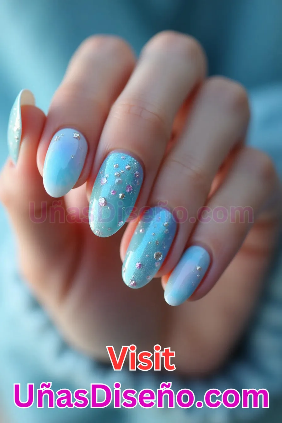 1. Resplandor celeste - Tendencias 2025 30 Estilos de Uñas Almendra que Marcan la Diferencia (6).jpeg