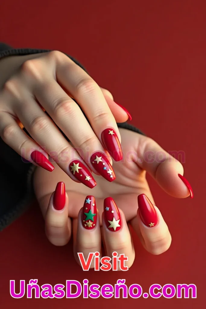 1. Rojo Mate con Estrellas Perfumadas Diseños de Uñas Navideñas (1).jpeg