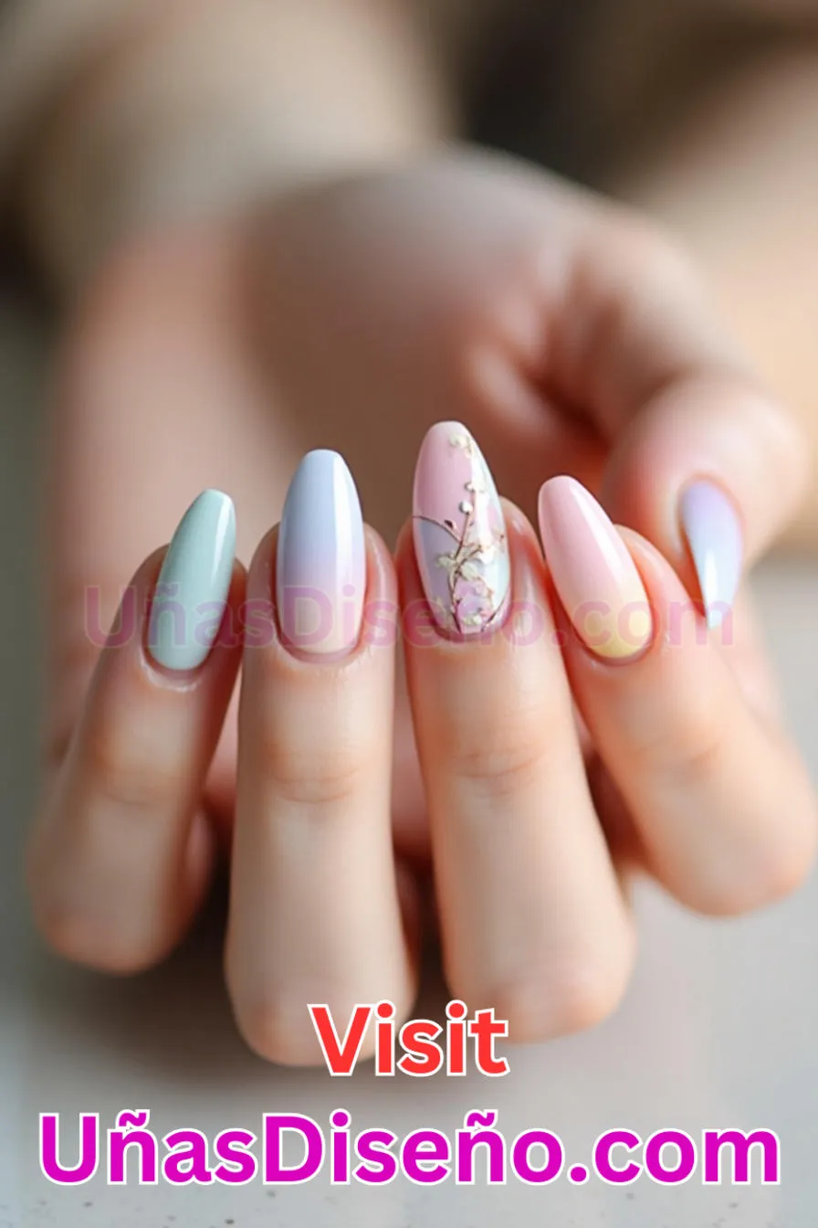 1. Sutiles tonos pastel - Cómo Elegir el Diseño Perfecto para Uñas Almendra 21 Ideas Exclusivas para Brillar 3.jpeg