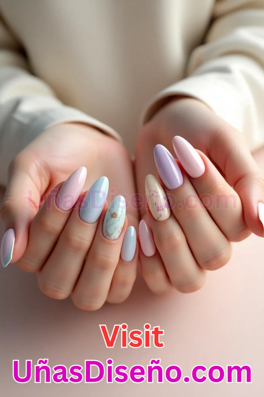 1. Sutiles tonos pastel - Cómo Elegir el Diseño Perfecto para Uñas Almendra 21 Ideas Exclusivas para Brillar 4.jpeg
