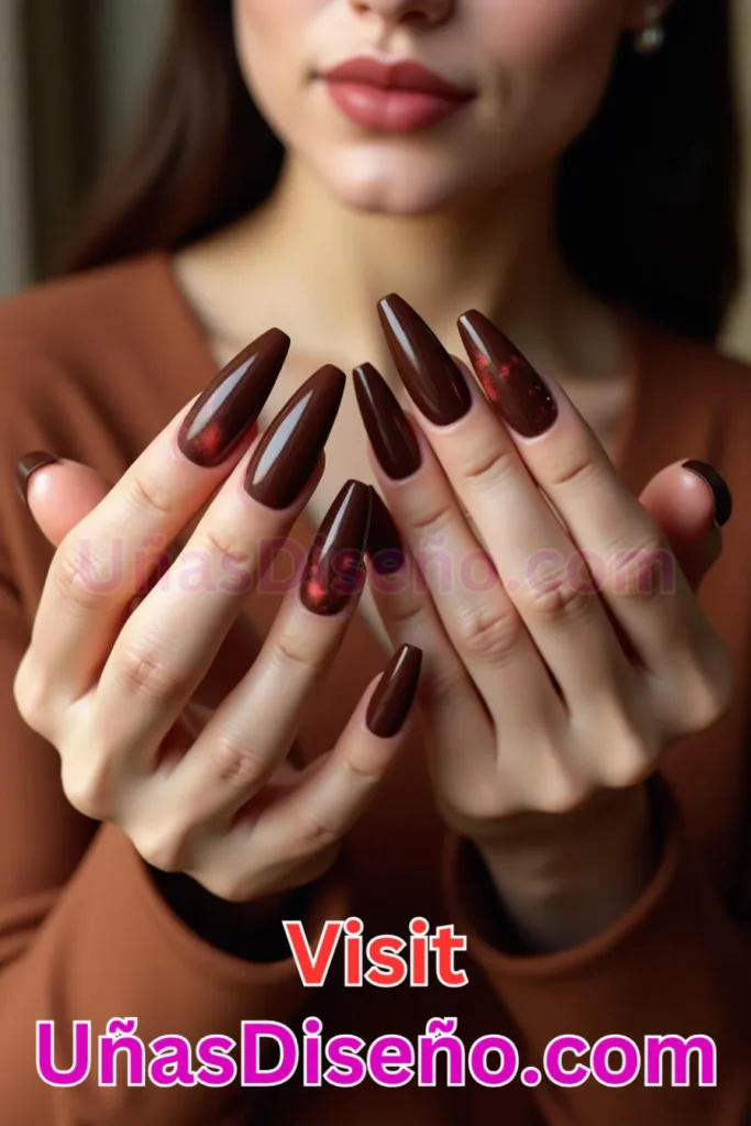 1. Uñas Chocolate con Efecto Terciopelo - 15 Diseños de Uñas de Chocolate Oscuro que Complementarán tu Look a la Perfección (2).jpeg