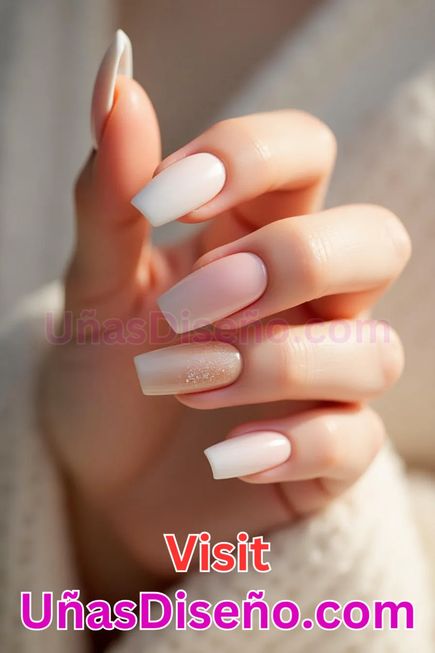 1. Uñas de gel en color nude clásico - Brilla como nunca 25 diseños de esmaltes de gel, gelish y gel para uñas que tienes que probar (2).jpeg