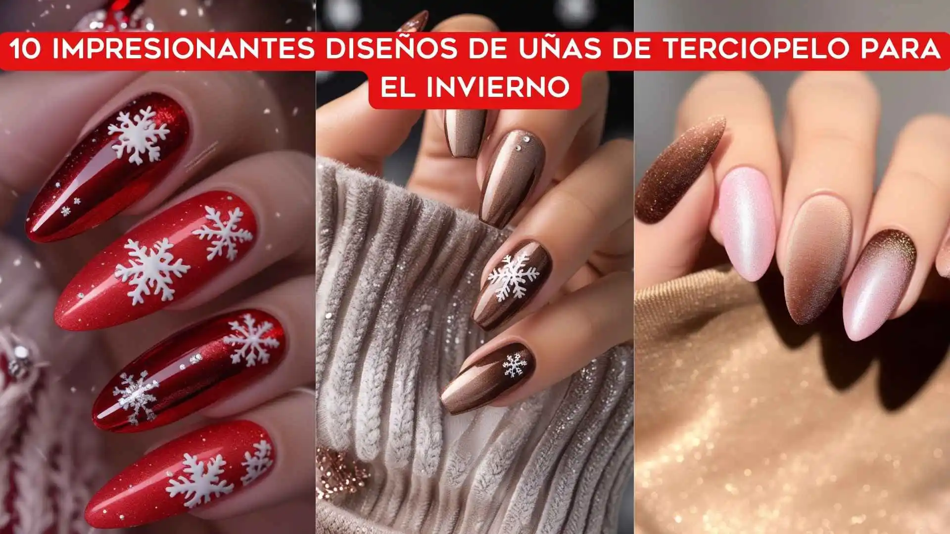 10 impresionantes diseños de uñas de terciopelo para el invierno