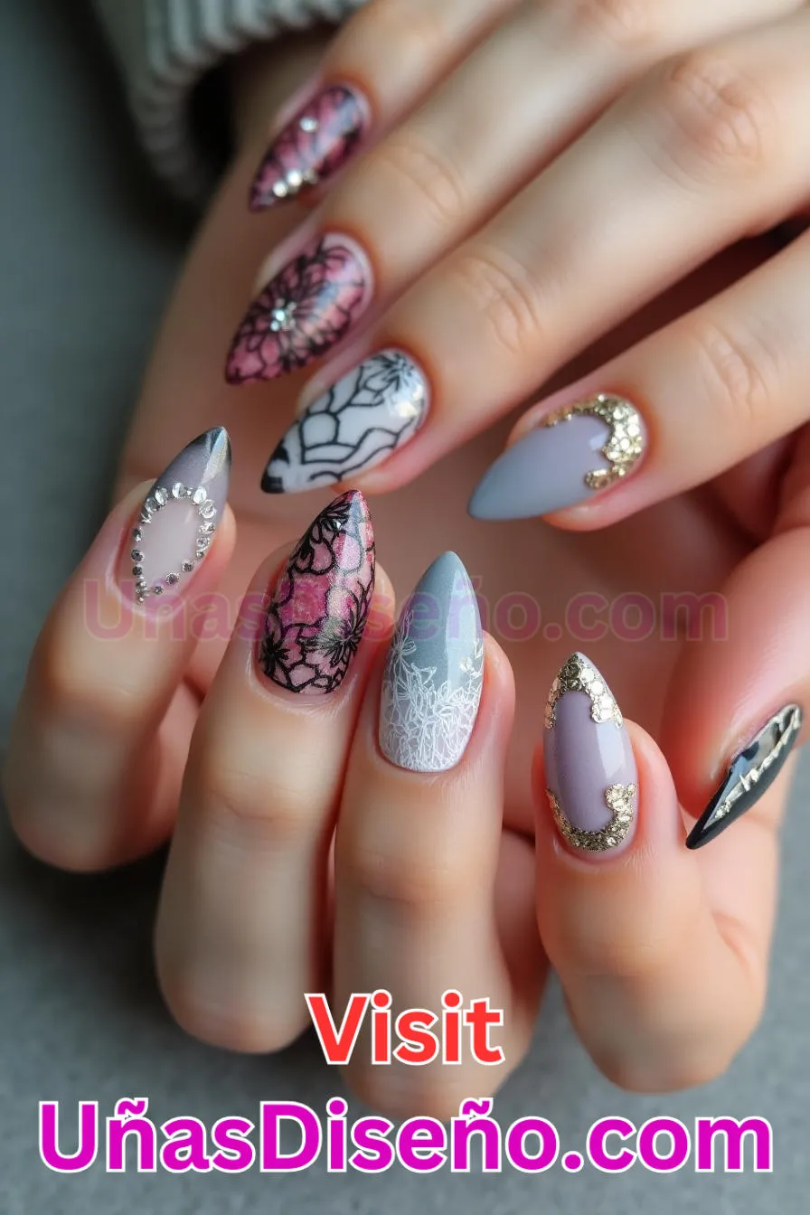 10. Almendra embellecida con lentejuelas - 20 Uñas de Almendra Elegance Diseños exclusivos para un look sofisticado (13).jpeg