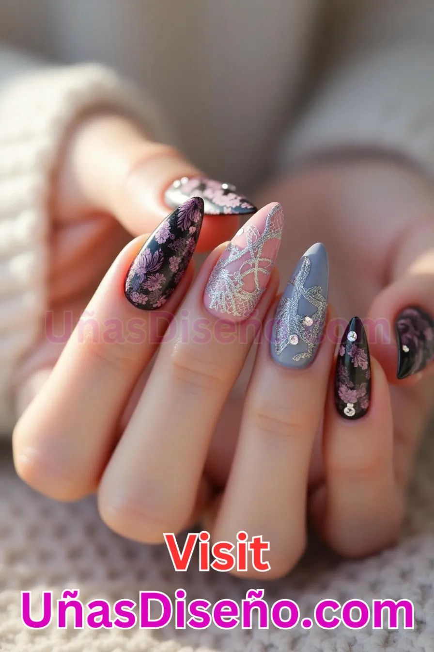 10. Almendra embellecida con lentejuelas - 20 Uñas de Almendra Elegance Diseños exclusivos para un look sofisticado (4).jpeg