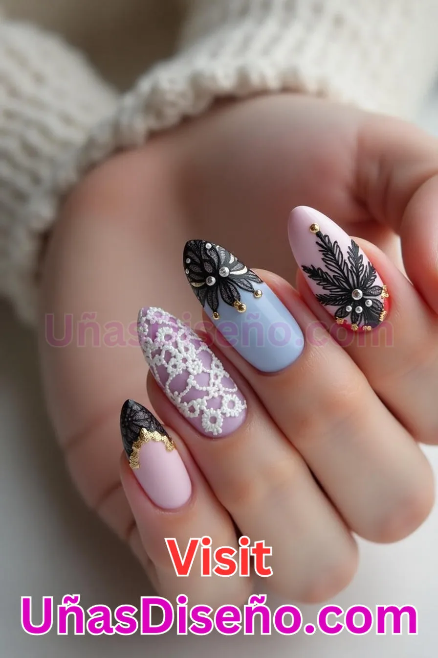 10. Almendra embellecida con lentejuelas - 20 Uñas de Almendra Elegance Diseños exclusivos para un look sofisticado (9).jpeg