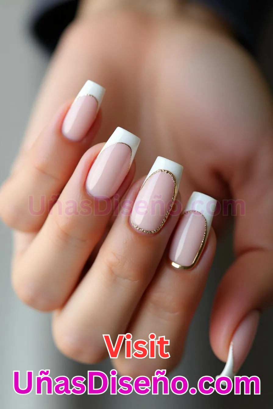 10. Contorno Francés - Los 20 mejores diseños de uñas con purpurina para lucir un look deslumbrante (13).jpeg