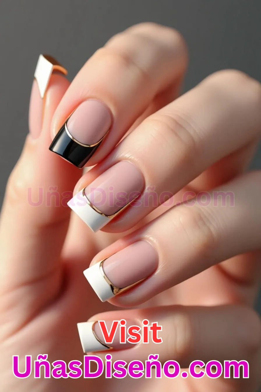 10. Contorno Francés - Los 20 mejores diseños de uñas con purpurina para lucir un look deslumbrante (4).jpeg