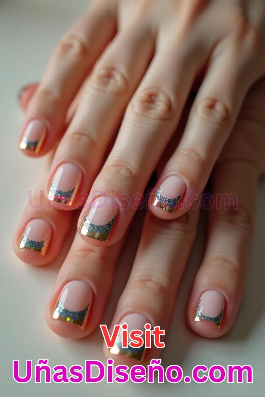 10. Contorno Francés - Los 20 mejores diseños de uñas con purpurina para lucir un look deslumbrante (6).jpeg