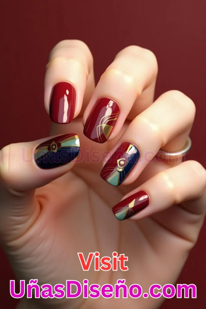 10. Diseños de uñas impecables en rojo ladrillo y almendra (3)