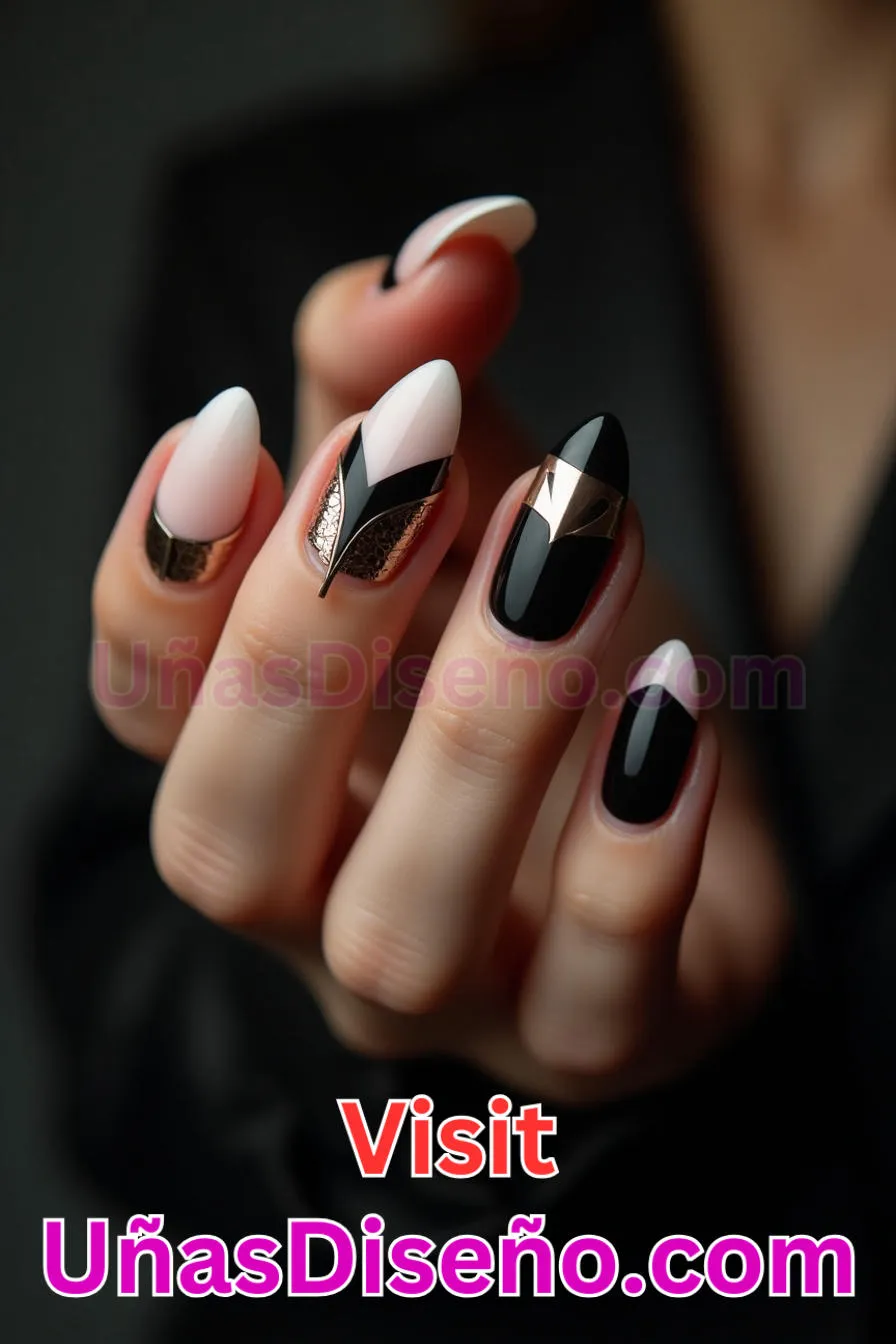 10. Manicura Francesa Inversa con Corte Negro (7)
