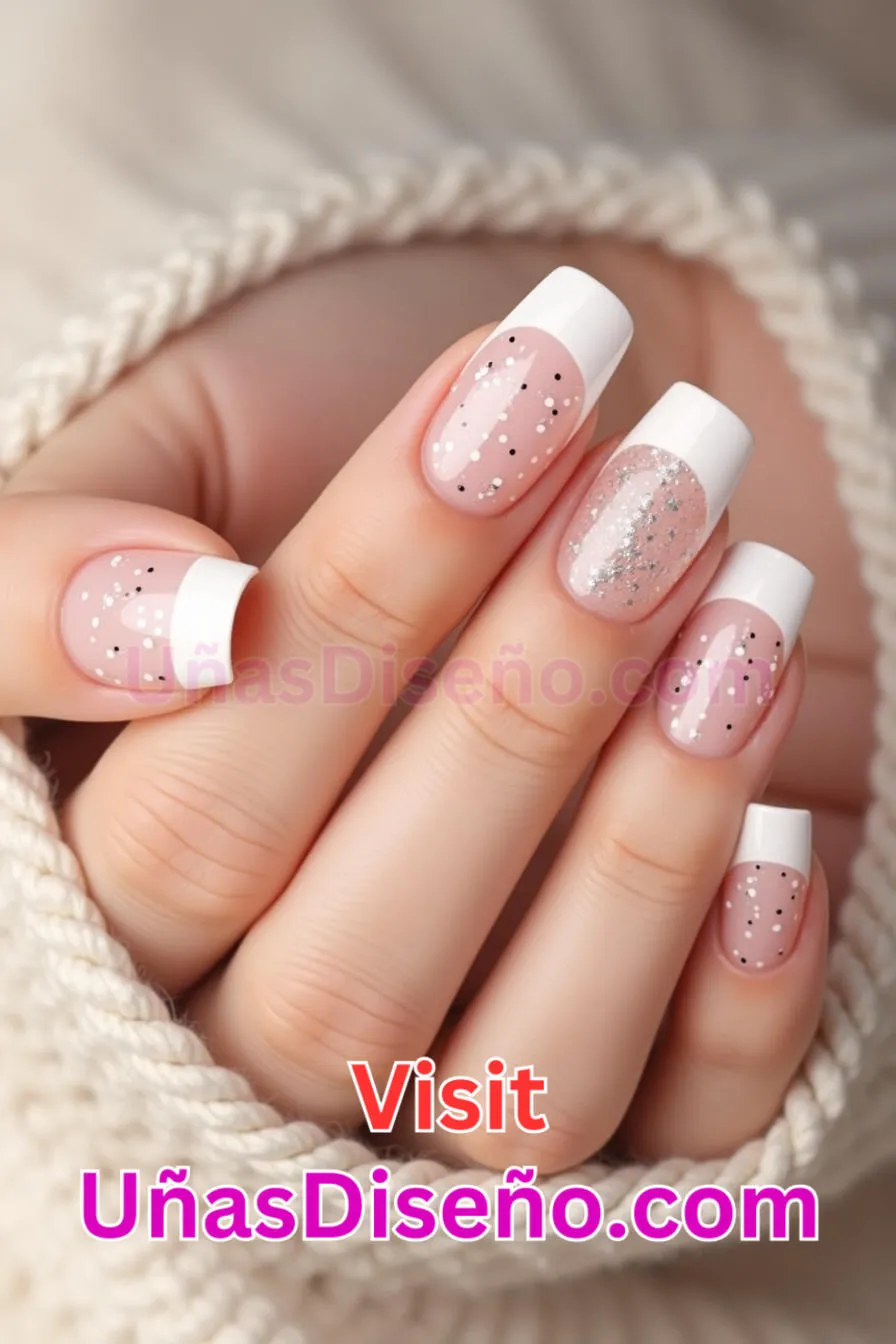 10. Uñas francesas de lunares transparentes - 12 modernos diseños de uñas transparentes con motivos y detalles únicos 1.jpeg