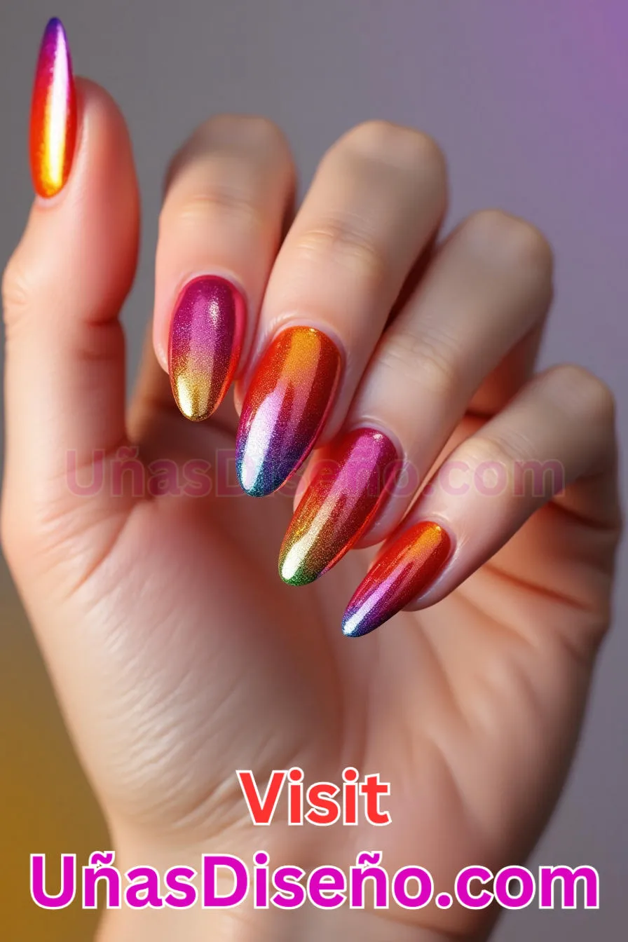 10. Vibrante Gradiente Almendra - Reinventa tu Manicura 25 Diseños de Uñas Almendra Impresionantes para (3).jpeg