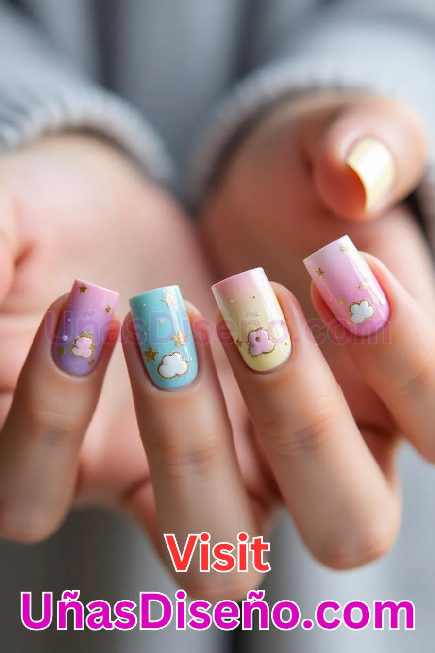 11. Care Bear Recubierto - Los 20 mejores diseños de uñas con purpurina para lucir un look deslumbrante (14).jpeg