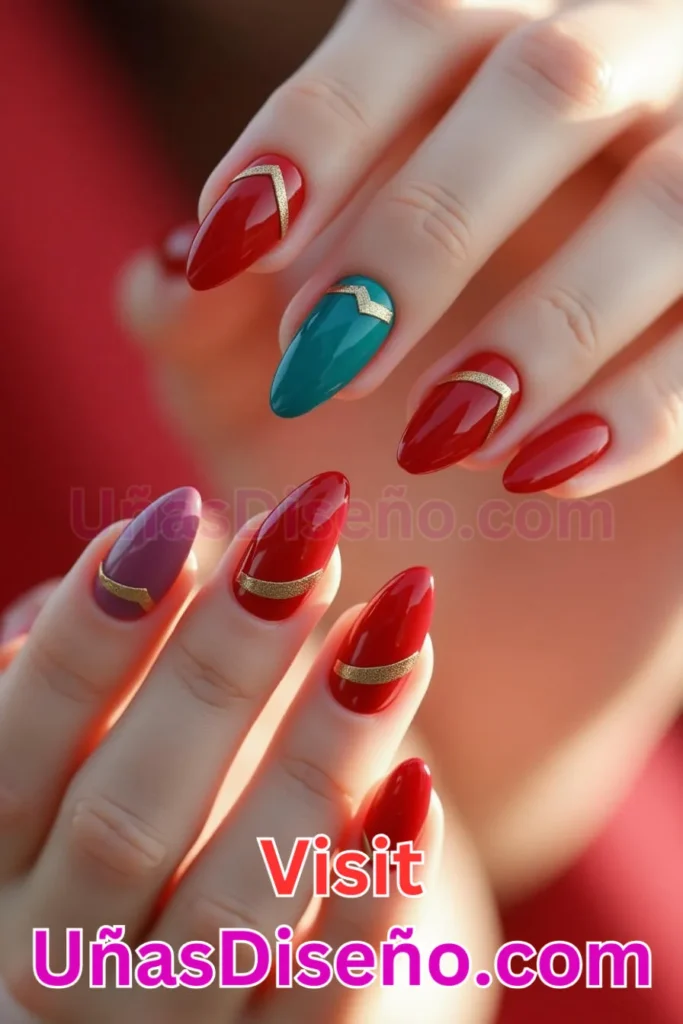 11. Chic Tomato Red Almond Nail Designs (1)