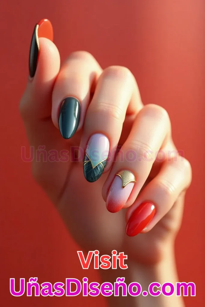 11. Chic Tomato Red Almond Nail Designs (2)