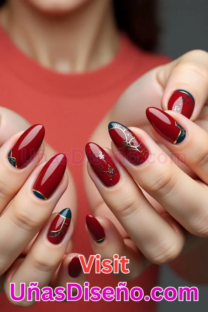 11. Chic Tomato Red Almond Nail Designs (3)