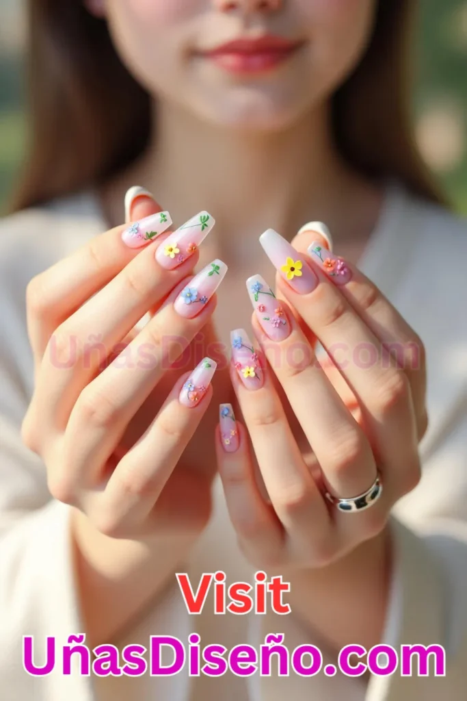 11. Diseño de uñas de verano con flores pequeñas en base transparente (1).jpeg