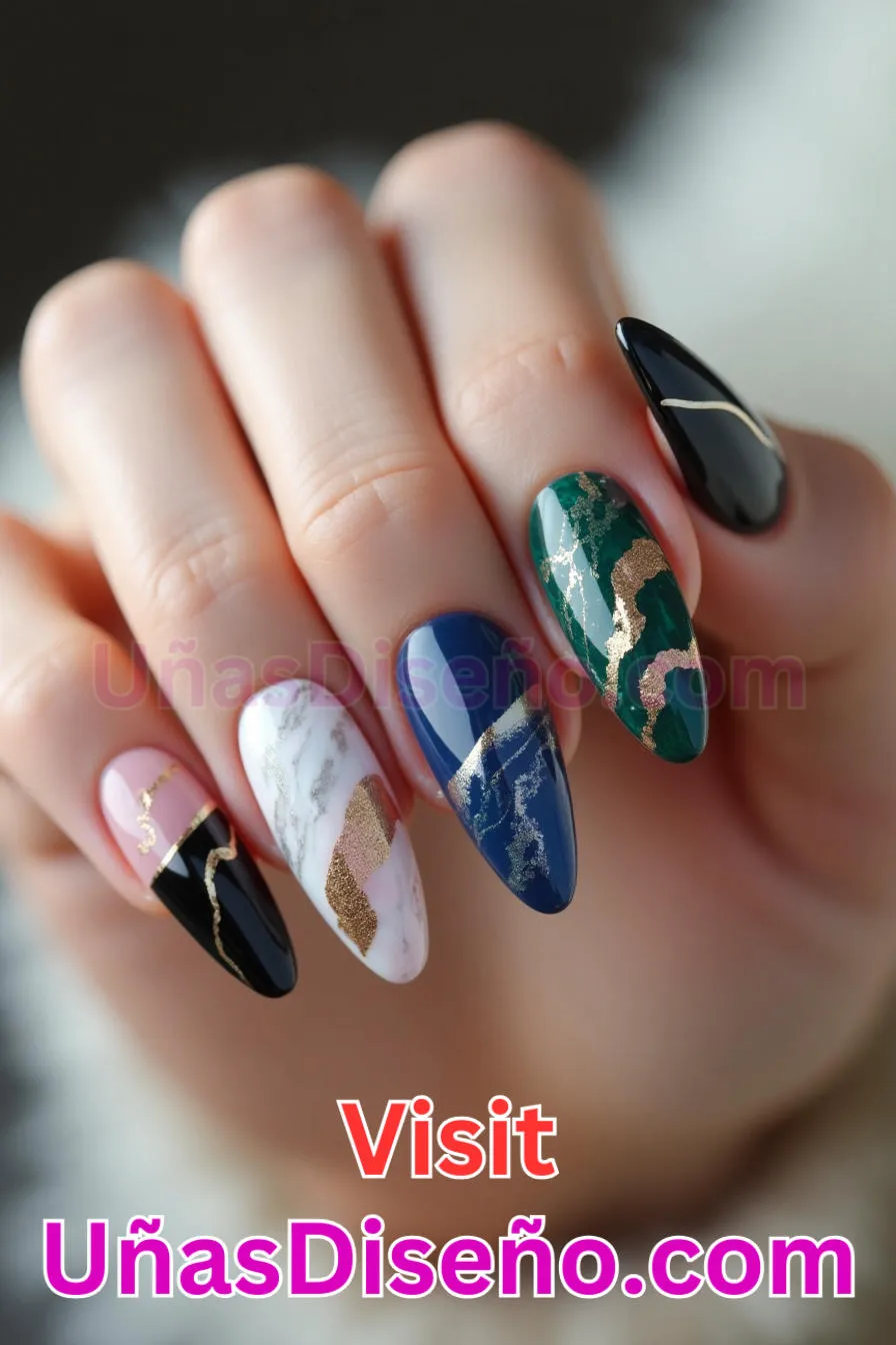 11. Mármol Efecto Almendra - 20 Uñas de Almendra Elegance Diseños exclusivos para un look sofisticado (3).jpeg