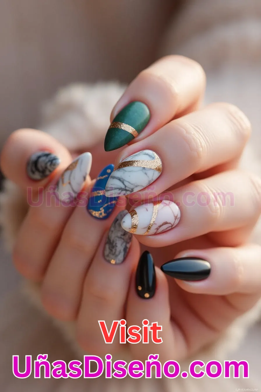 11. Mármol Efecto Almendra - 20 Uñas de Almendra Elegance Diseños exclusivos para un look sofisticado (5).jpeg