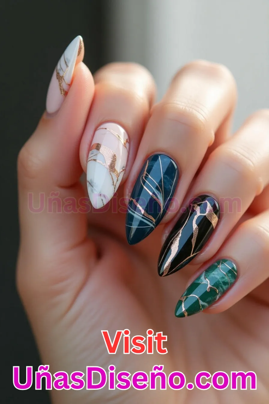 11. Mármol Efecto Almendra - 20 Uñas de Almendra Elegance Diseños exclusivos para un look sofisticado (7).jpeg